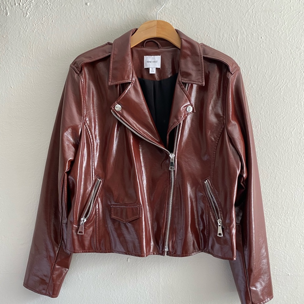 Faux Patent Leather Jacket